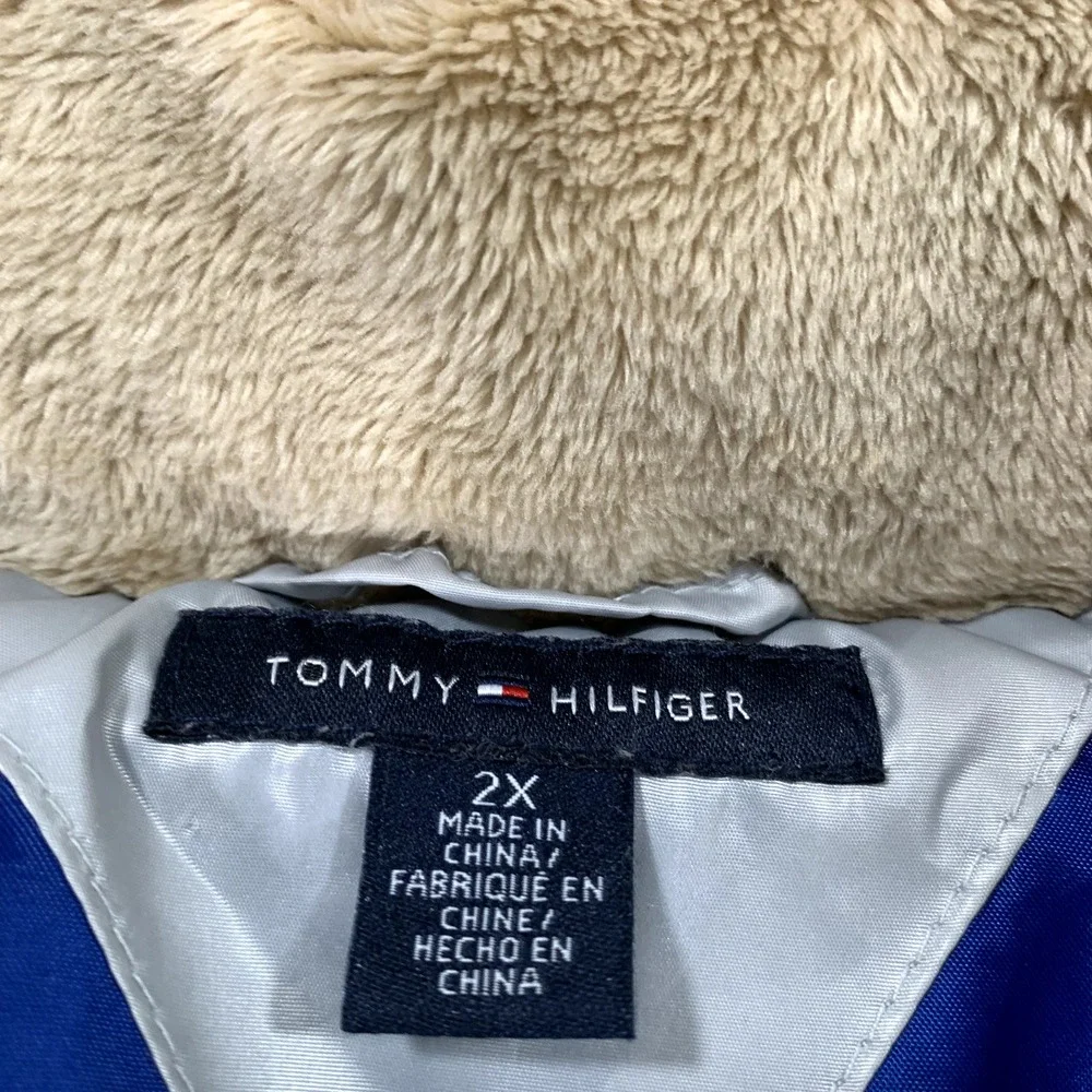 Tommy Hilfiger Jacket Mens XXL Silver Puffer Full Zip Casual Outdoor Hiking Coat